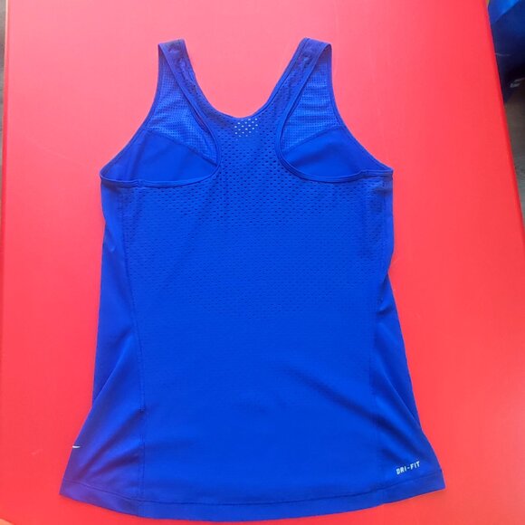 Nike Pro Dri-fit cross back athletic / running tank top blue women's size M - Picture 3 of 7